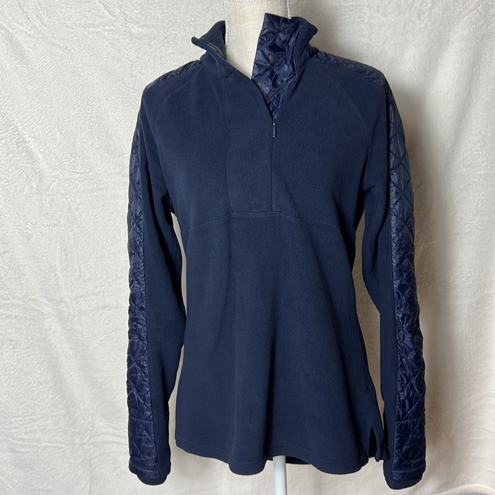 Athleta Dark Blue Womens Quilted Sweater Pullover SZ M